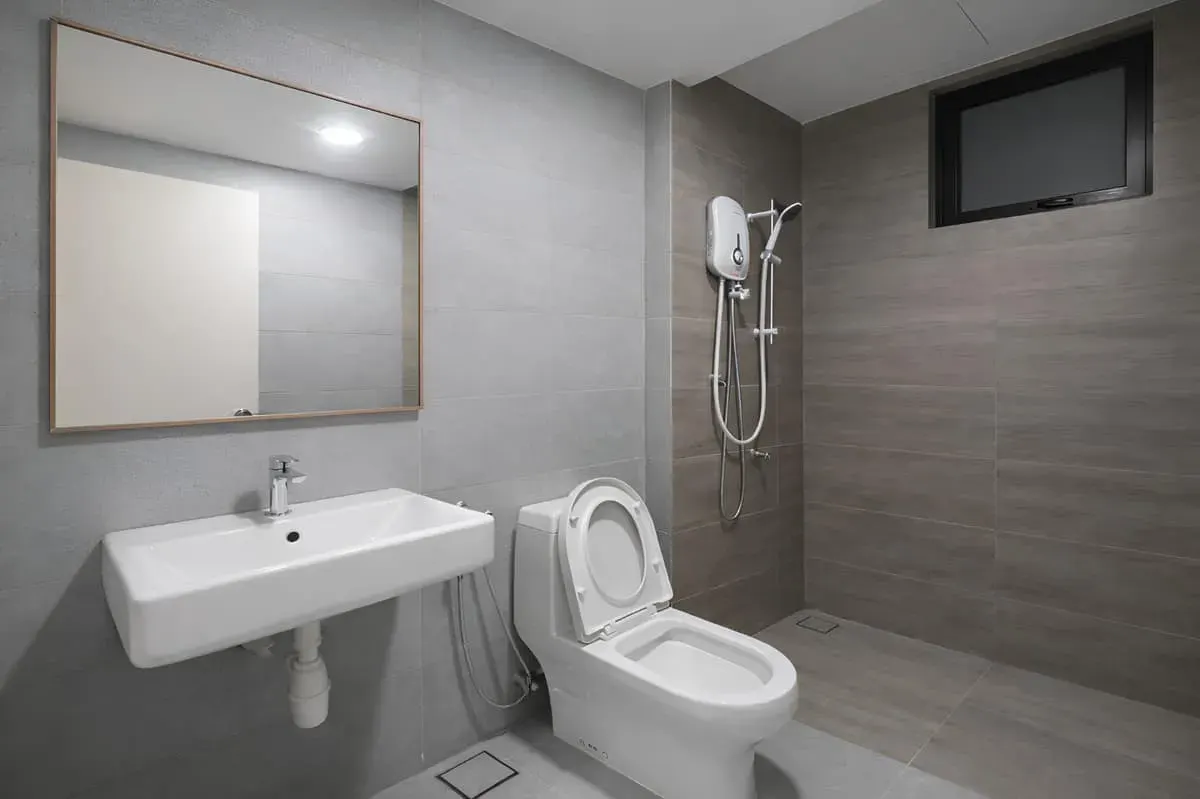 Woodday Calm · Japandi Style Bathroom — MyReno Penang rental theme